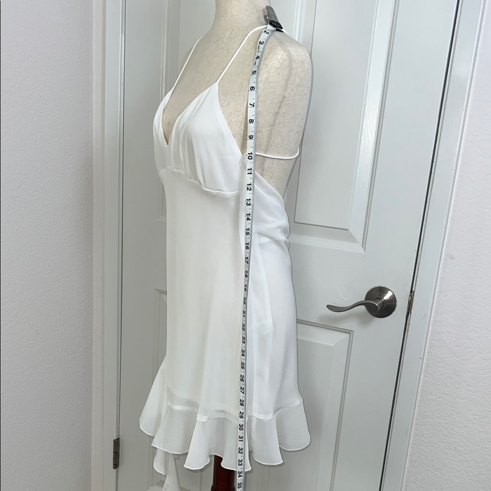 Zara White Ruffle Hem Dress - Picture 5 of 9